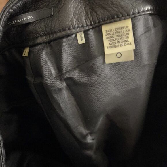 ELIE TAHARI black soft leather straight leg pants size US 2 - Picture 8 of 8